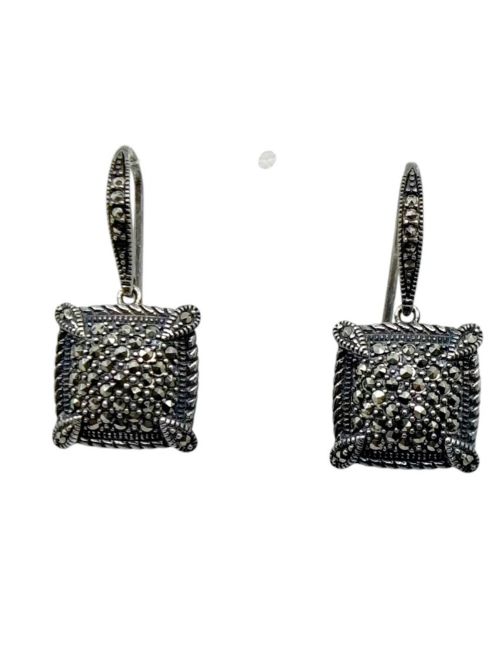 Marc sterling silver marcasite drop earrings - GM234